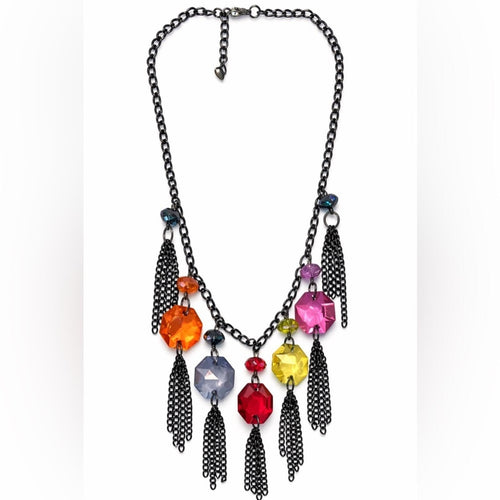 Carol Dauplaise Multicolor Statement Necklace - Sable & Red