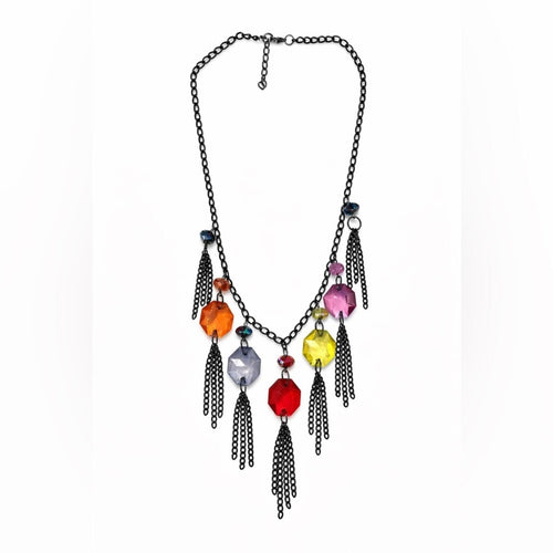 Carol Dauplaise Multicolor Statement Necklace - Sable & Red
