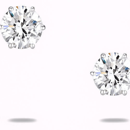 Moissanite Stud Earrings 18k White Gold Brilliant Round Cut Gift Set Bundle 2ct