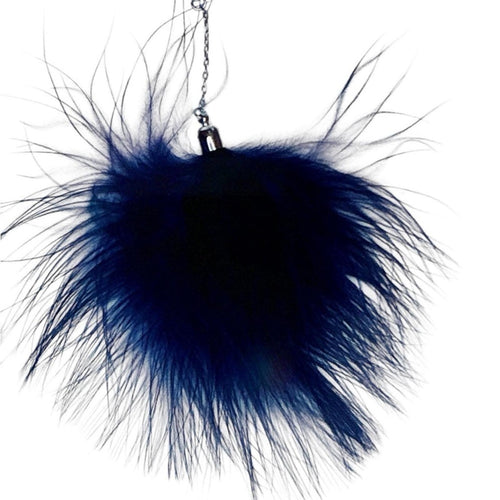 Navy Blue Feather Statement Earrings Drop Dangle Lightweight Fluffy Boho Trendy