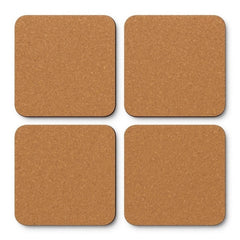 CHANEL Glitter Logo Coasters in Neutral Nude Tones - Set of 4 Glossy Coasters - Sable & Red
