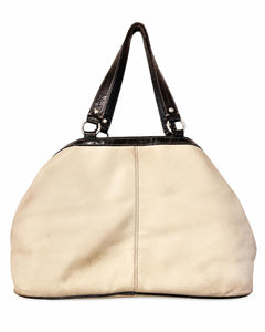 Coach Laura Leather Spectator Carryall Tote Ivory & Navy F14866 VINTAGE - Sable & Red
