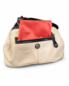 Coach Laura Leather Spectator Carryall Tote Ivory & Navy F14866 VINTAGE - Sable & Red