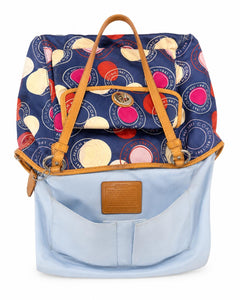 Coach Polka Dot Leah Tote Shoulder Bag Blue Multicolor F14667 - Sable & Red