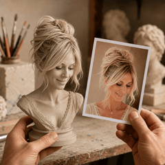 Custom Photo to 3D Bust Sculpture – Personalized Keepsake - Sable & Red