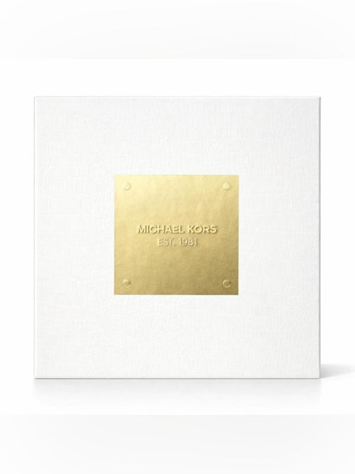 Michael Kors Est. 1981 4pcs Gift Box Set White Alligator Exterior Gold Interior