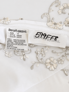 David’s Bridal Satin Organza A-Line Chapel Train Gown Size 12 V8820 - Sable & Red