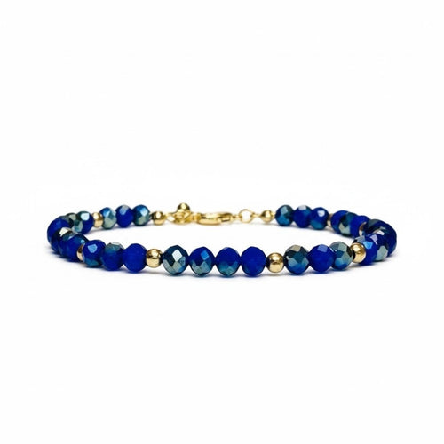 Lapis Lazuli Anklet with Gold Accents