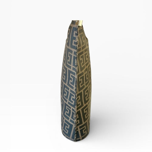 Designer Patterned Brown & Black Shoulder Bag - Sable & Red