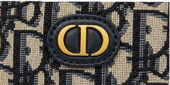 Dior 30 Montaigne Oblique Zip Card Holder Coin Wallet - Sable & Red