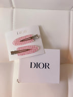 Dior Hair Clips Backstage Limited Edition Pink Logo Hair Clips - Sable & Red