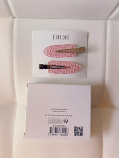Dior Hair Clips Backstage Limited Edition Pink Logo Hair Clips - Sable & Red