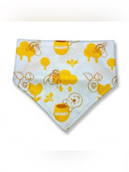 Disney Winnie the Pooh Pet Dog Bandana Yellow White Reversible Tie-On Scarf - Sable & Red