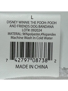 Disney Winnie the Pooh Pet Dog Bandana Yellow White Reversible Tie-On Scarf - Sable & Red
