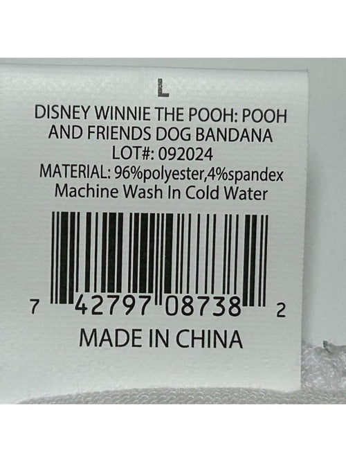 Disney Winnie the Pooh Pet Dog Bandana Yellow White Reversible Tie-On Scarf - Sable & Red