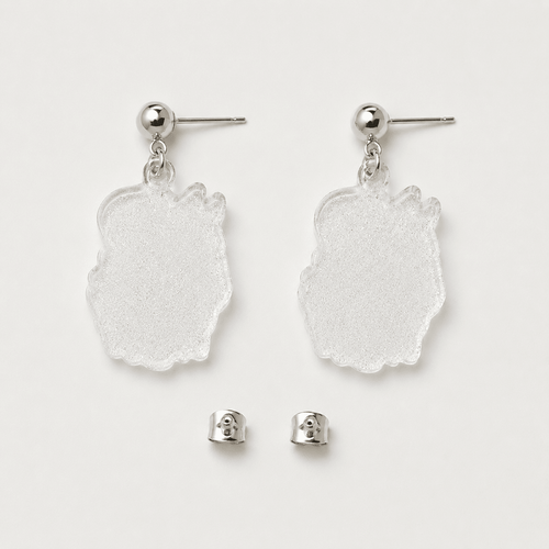 Dolly Parton Cowgirl Horse and Flowers Floral Resin Glitter Drop Earrings - Sable & Red