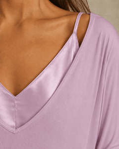 Dusty Orchid Pink Satiny Maxi Dress and Top Two-Piece Set - Sable & Red