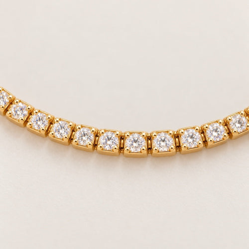 Ellie Vail Camden CZ Tennis Choker Necklace Gold Tone 16–20” - Sable & Red