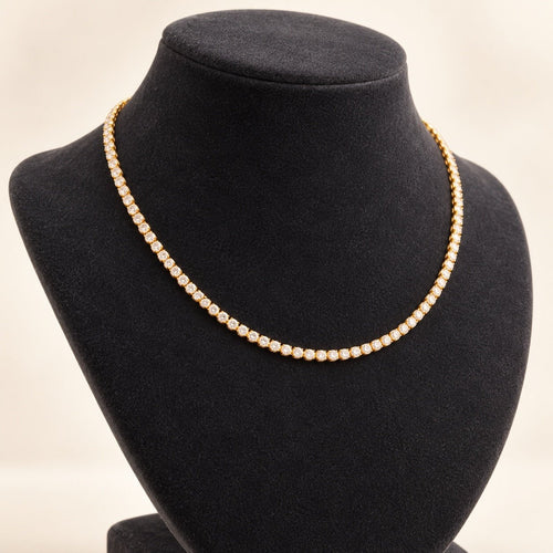 Ellie Vail Camden CZ Tennis Choker Necklace Gold Tone 16–20” - Sable & Red