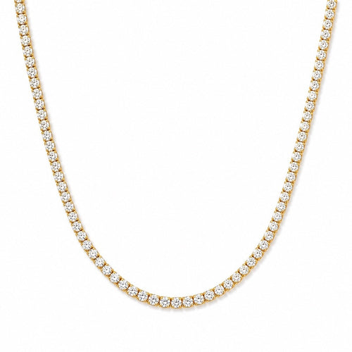 Ellie Vail Camden CZ Tennis Choker Necklace Gold Tone 16–20” - Sable & Red