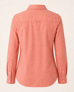Express Women’s Coral Roll-Tab Button Down Shirt - Sable & Red