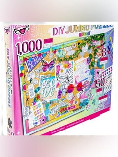 Fashion Angels Color & Bling DIY Jumbo Puzzle Design Kit 1000 Pcs Gems & Markers - Sable & Red