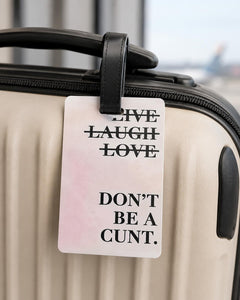 Funny Adult Humor Luggage Tag – “Live Laugh Love” Travel Bag Tag - Sable & Red