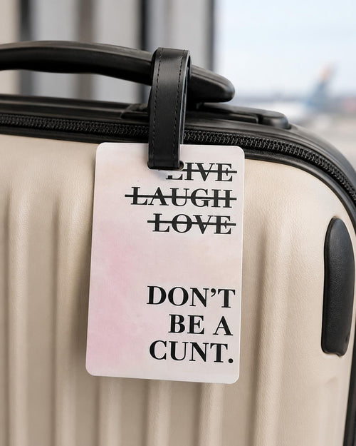 Funny Adult Humor Luggage Tag – “Live Laugh Love” Travel Bag Tag - Sable & Red
