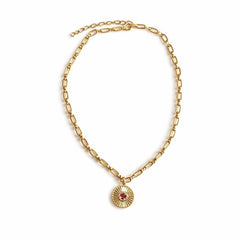 Givenchy Gold Ruby and Diamond Pendant Necklace - Sable & Red