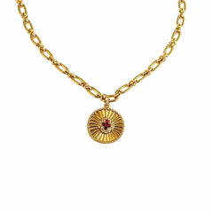 Givenchy Gold Ruby and Diamond Pendant Necklace - Sable & Red