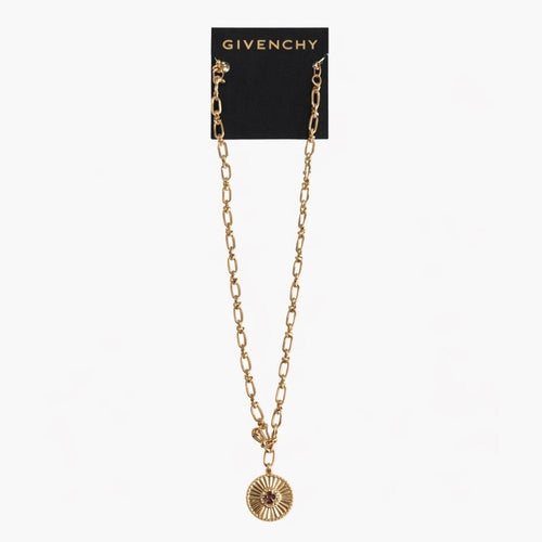 Givenchy Gold Ruby and Diamond Pendant Necklace - Sable & Red