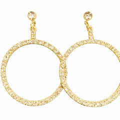 Gold and Diamond Hoop Earrings - Sable & Red