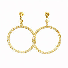Gold and Diamond Hoop Earrings - Sable & Red
