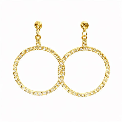 Gold and Diamond Hoop Earrings - Sable & Red