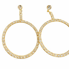 Gold and Diamond Hoop Earrings - Sable & Red