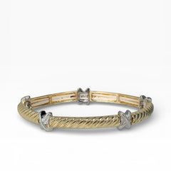 Gold and Silver Bracelet - Sable & Red