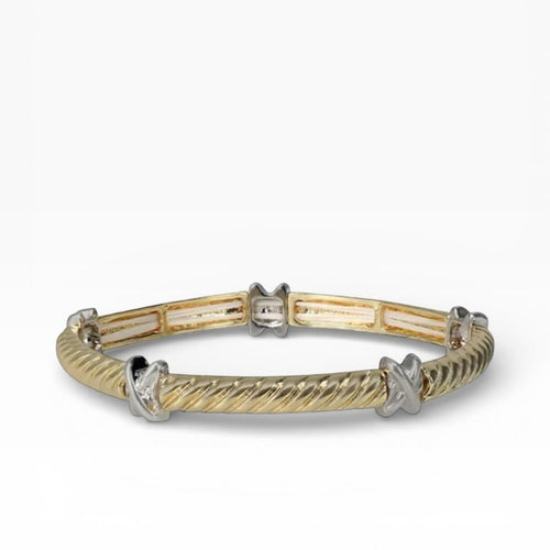 Gold and Silver Bracelet - Sable & Red