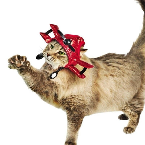 HYDE and EEK Boutique NWT Cat Biplane Headpiece OSFA Red and Black • Costume - Sable & Red