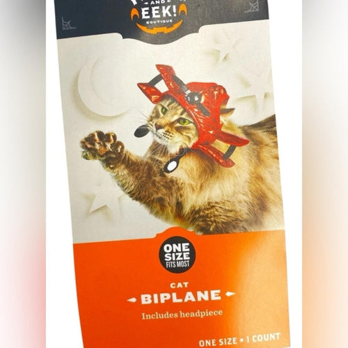 HYDE and EEK Boutique NWT Cat Biplane Headpiece OSFA Red and Black • Costume - Sable & Red