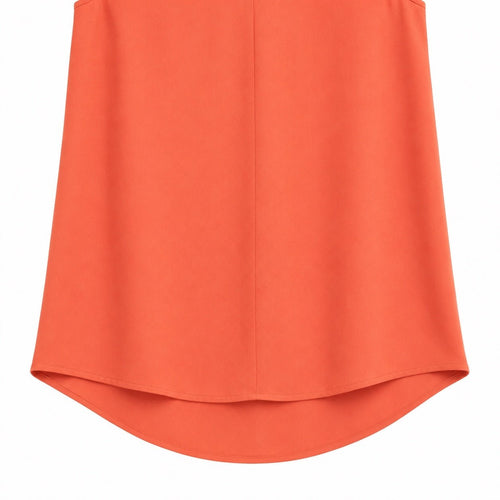 J.Crew Sleeveless V-Neck High Low Blouse Coral Size 0 - Sable & Red