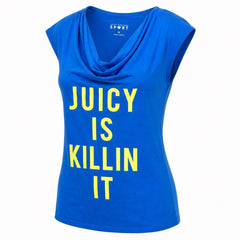 Juicy Couture Sport Juicy Is Killin’ It Blue Top Size M - Sable & Red