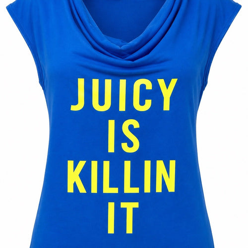 Juicy Couture Sport Juicy Is Killin’ It Blue Top Size M - Sable & Red