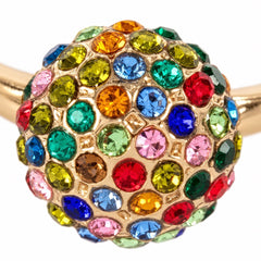 Juniper Multicolor Gemstone Dome Ring 18K Gold Plated Size 8 - Sable & Red