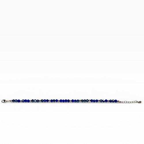 Lapis Lazuli Anklet with Gold Accents - Sable & Red