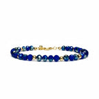 Lapis Lazuli Anklet with Gold Accents - Sable & Red