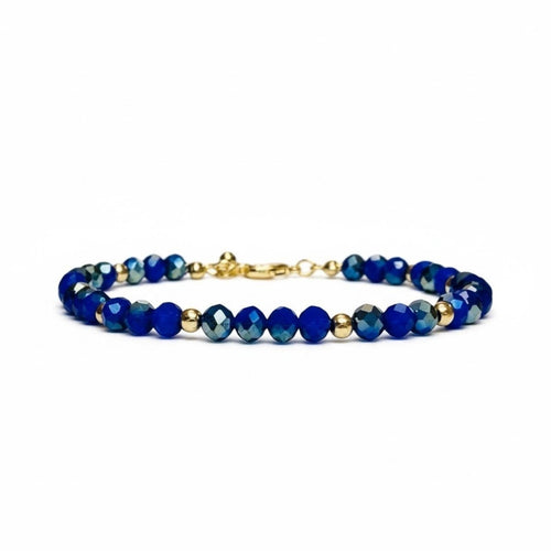 Lapis Lazuli Anklet with Gold Accents - Sable & Red