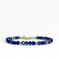 Lapis Lazuli Anklet with Gold Accents - Sable & Red