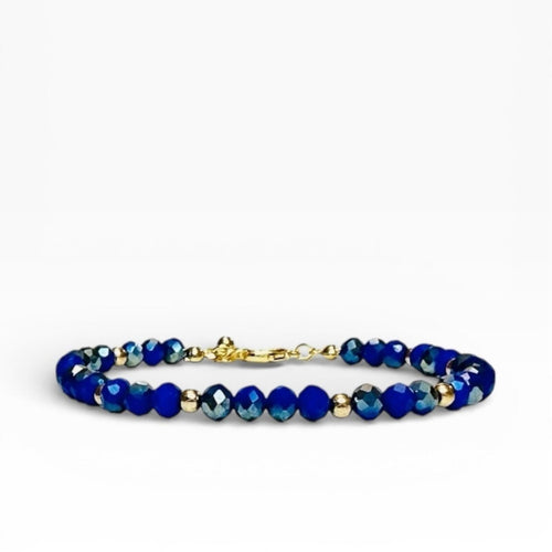 Lapis Lazuli Anklet with Gold Accents - Sable & Red