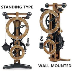 Leonardo Da Vinci Mechanical Clock Educational Model Kit - Sable & Red