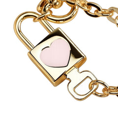LOUIS VUITTON Heart Bag Charm Keyring Gold Light Pink - Sable & Red